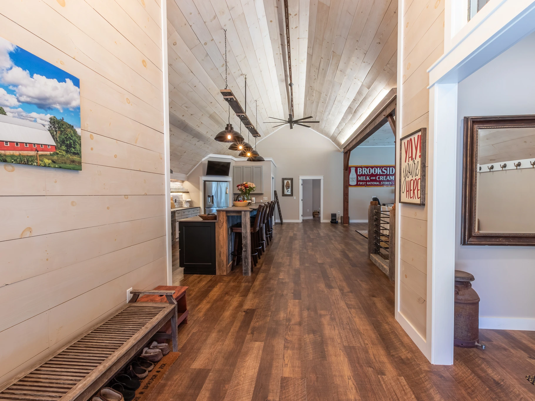 Kitchen with exposed beams